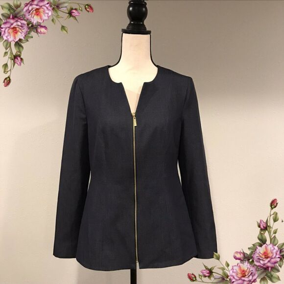 Zip up jean style blazer - Picture 1 of 8